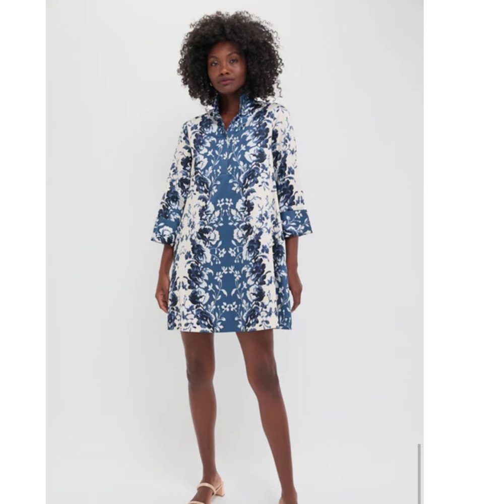 TUCKERNUCK Indigo Reflection Stretch Cotton Megan Dress